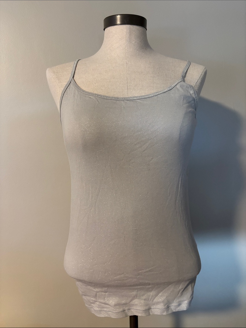 Aeropostale Light Gray Shimmer Spaghetti Strap Camisole
